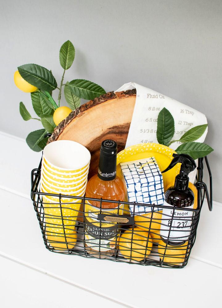 Lemon Theme Summer Gift Basket