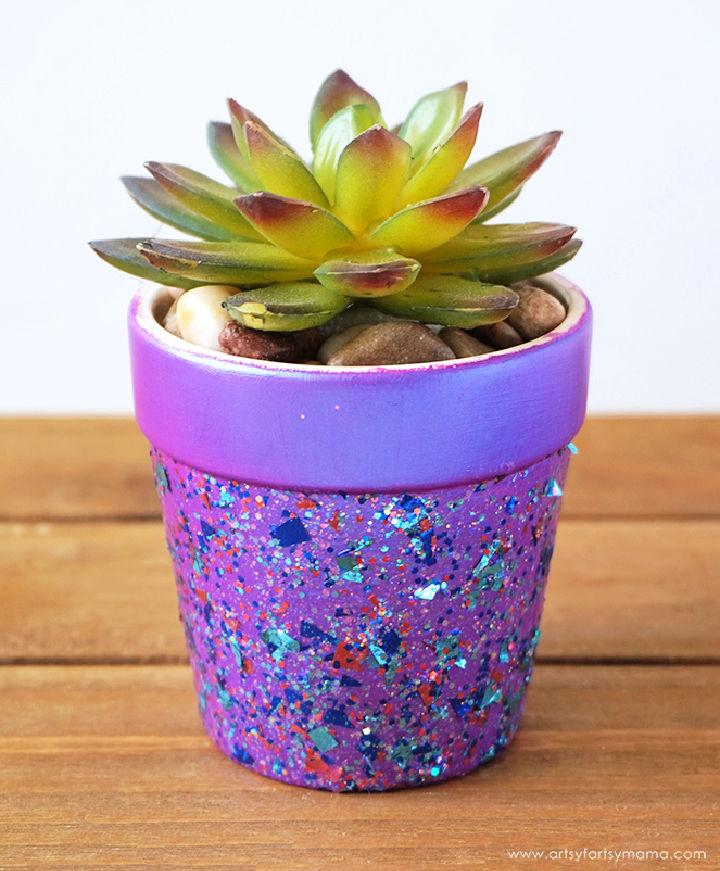 Make a Glitter Flower Pot