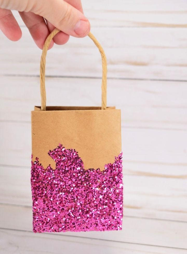 Making Glitter Dipped Gift Bag