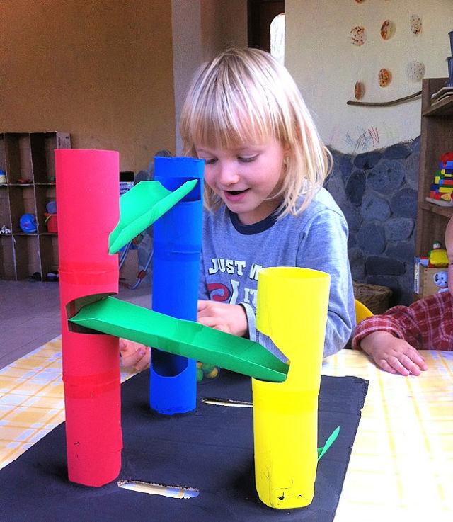 Marble Run Out of Toilet Rolls