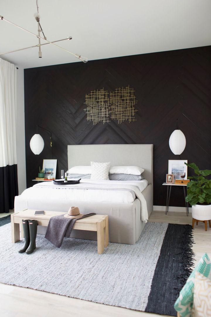 Master Bedroom Reveal Herringbone Wall With Stikwood