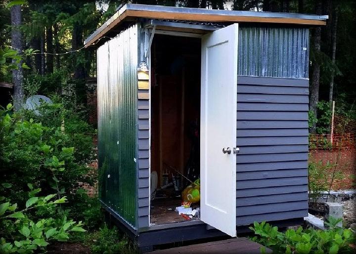 Modern Shed Using Old Failing Metal Shed