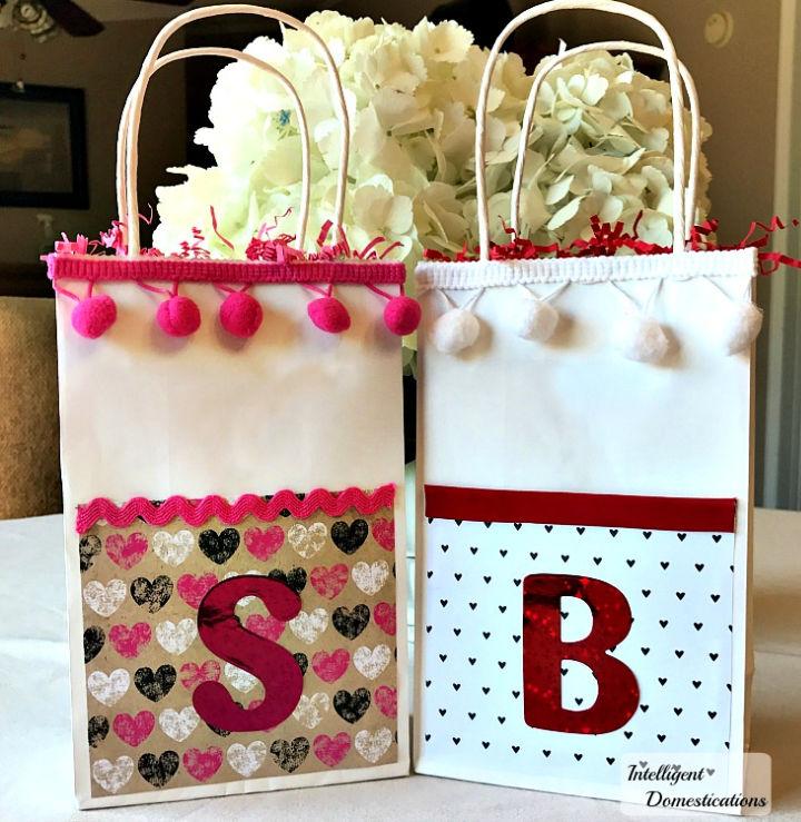Monogrammed Valentine Gift Bags