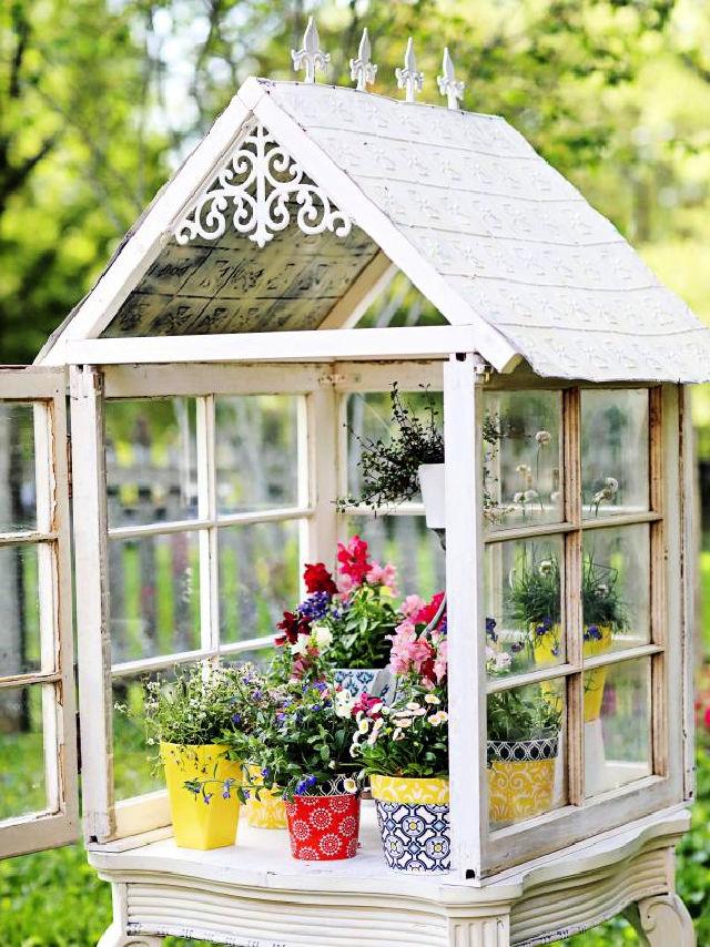 Old Windows to Garden Greenhouse