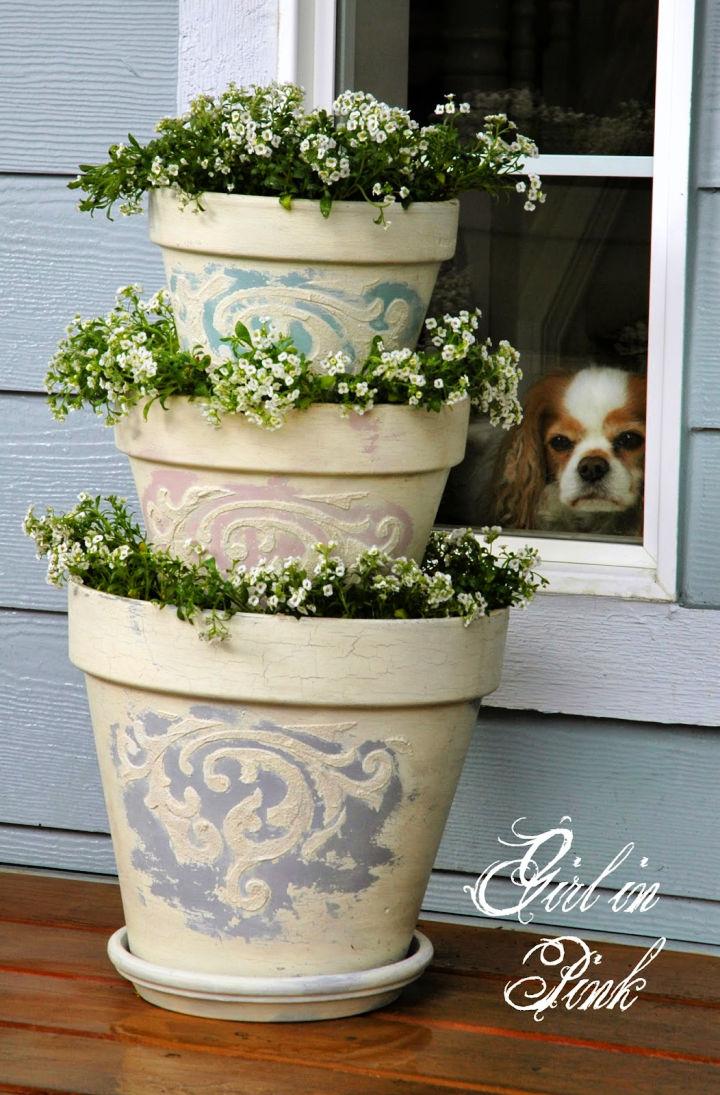 Outside Tiered Flower Pots