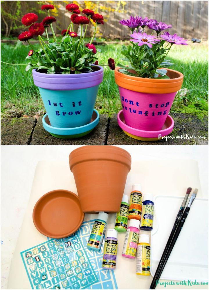 Painted Flower Pots for Kids