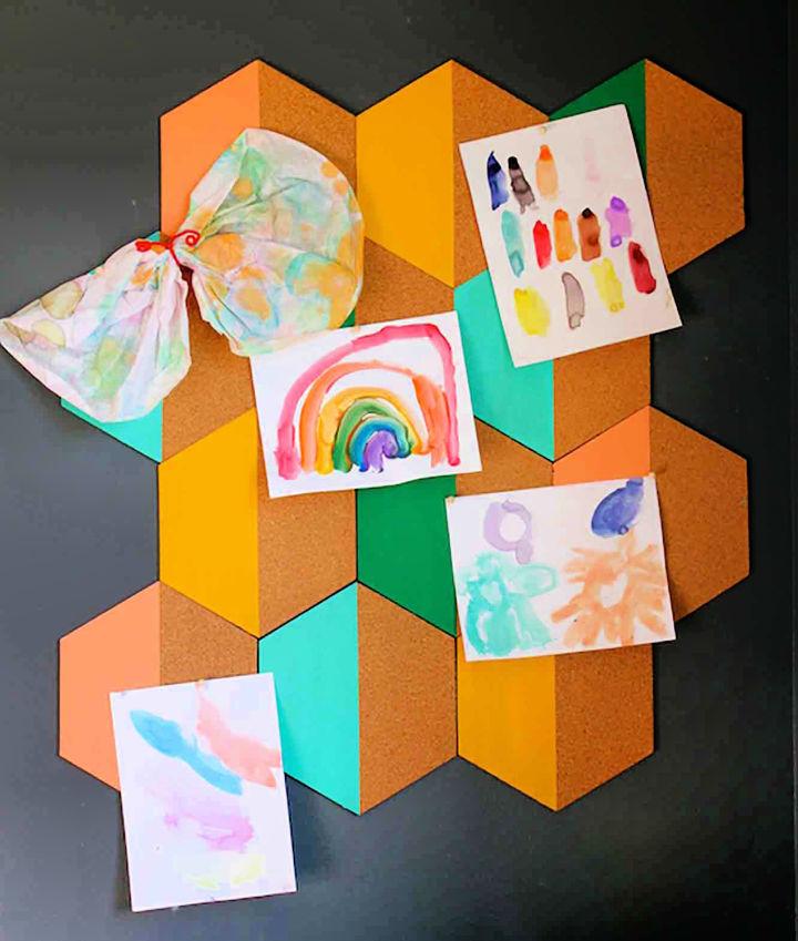 Painted Hexagon Corkboard