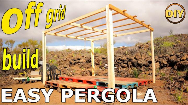 Pergola on a Pallet Deck Off The Grid