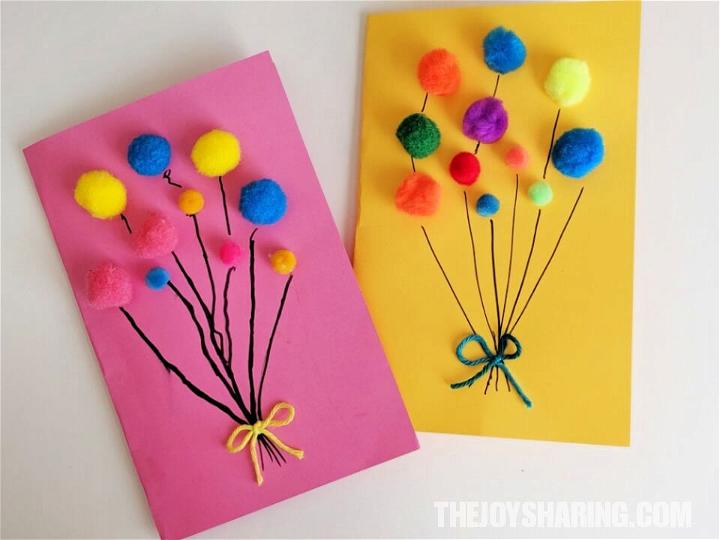 Pom Pom Balloons Birthday Card