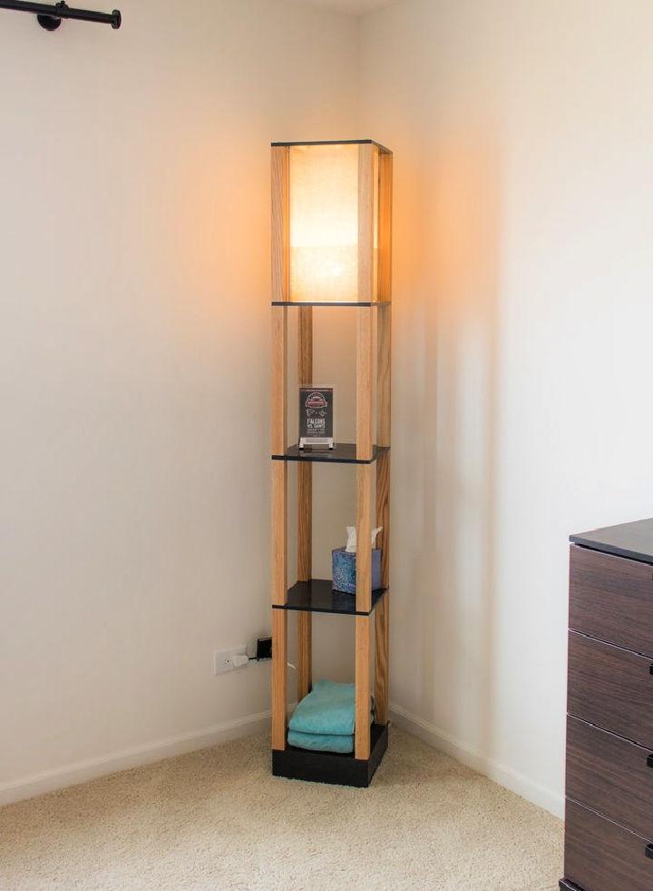 Pretty DIY Shelf Floor Lamp