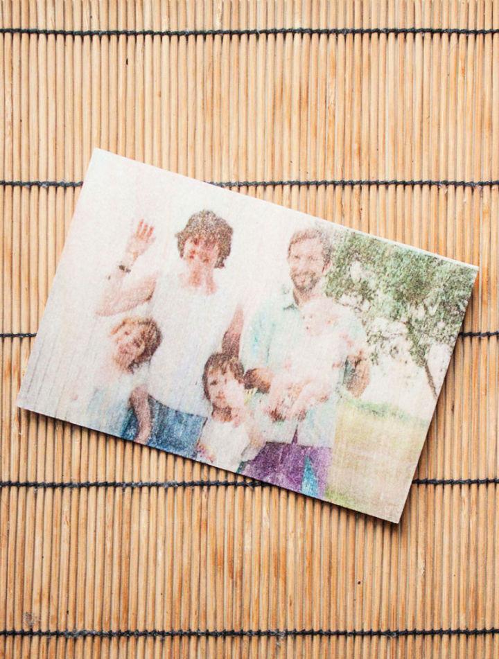 Printed Family Photo Wood Postcard