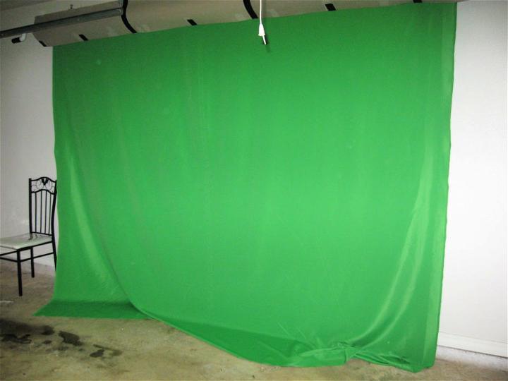 Pull Down Green Screen on Wall