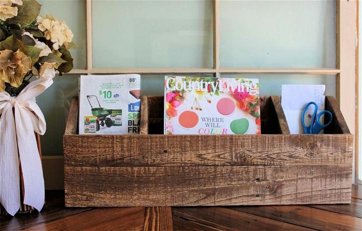 Rustic Wooden Desk Organizer