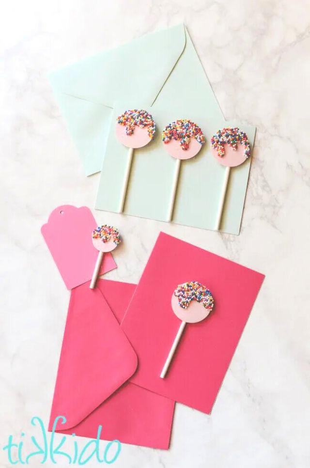 Sprinkles Lollipop Homemade Birthday Card