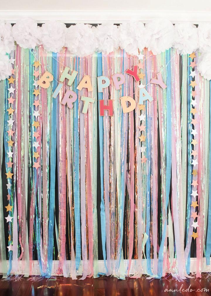 Streamer Backdrop for Birthday Party