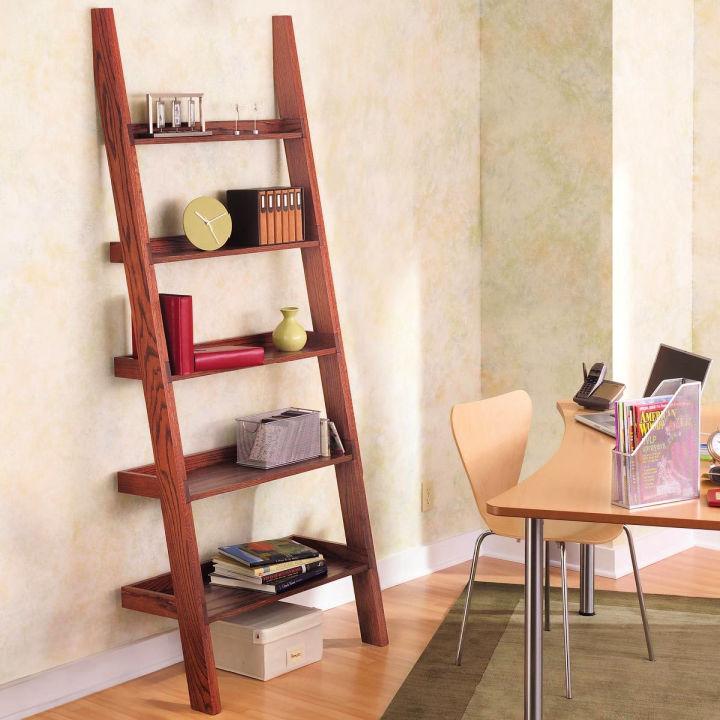 Sturdy Leaning Ladder Shelf Plan