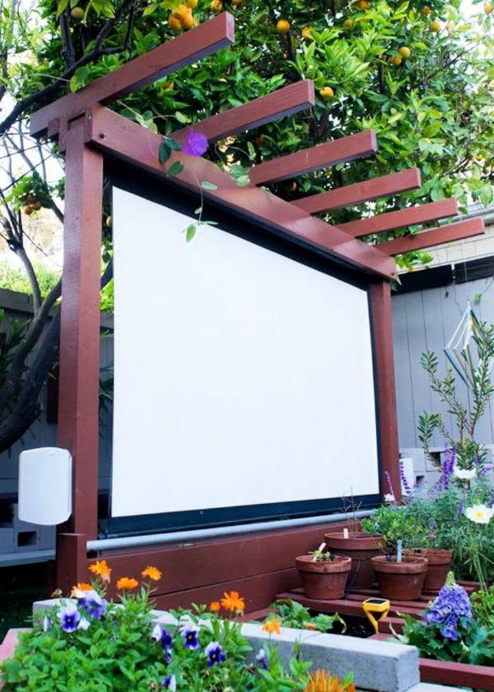 Theater Projector Screen in Garden