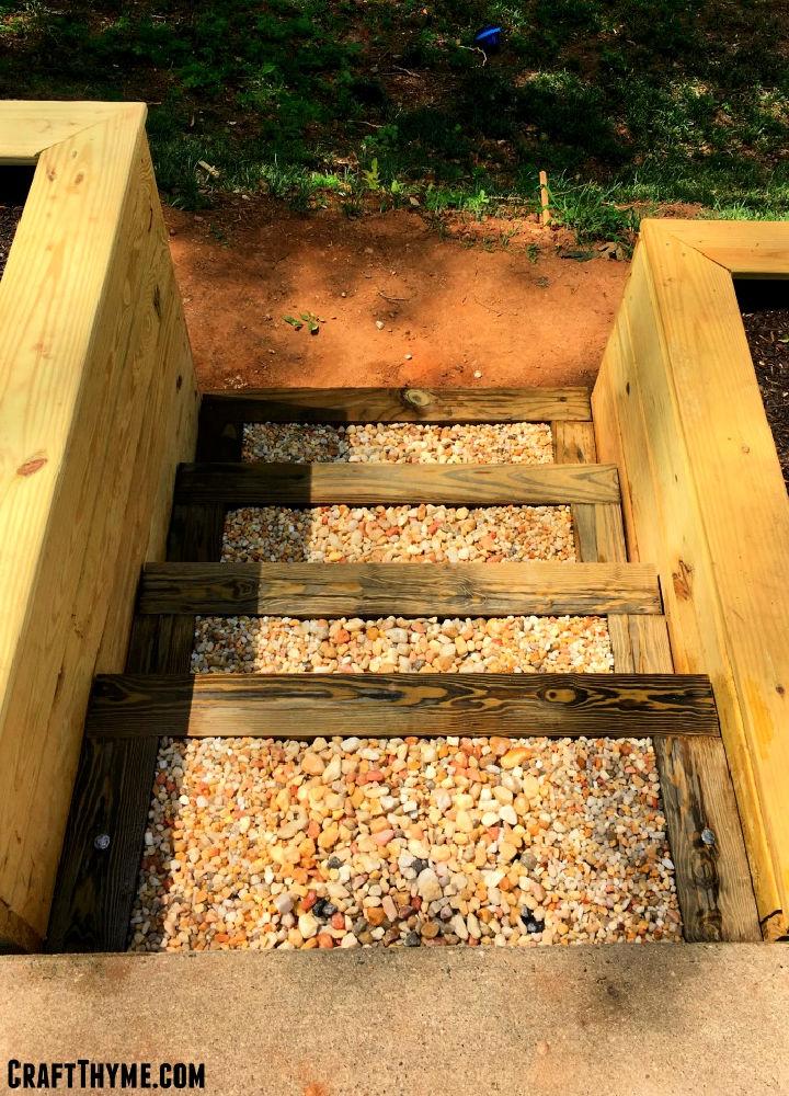 Timber and Pea Gravel Stairs