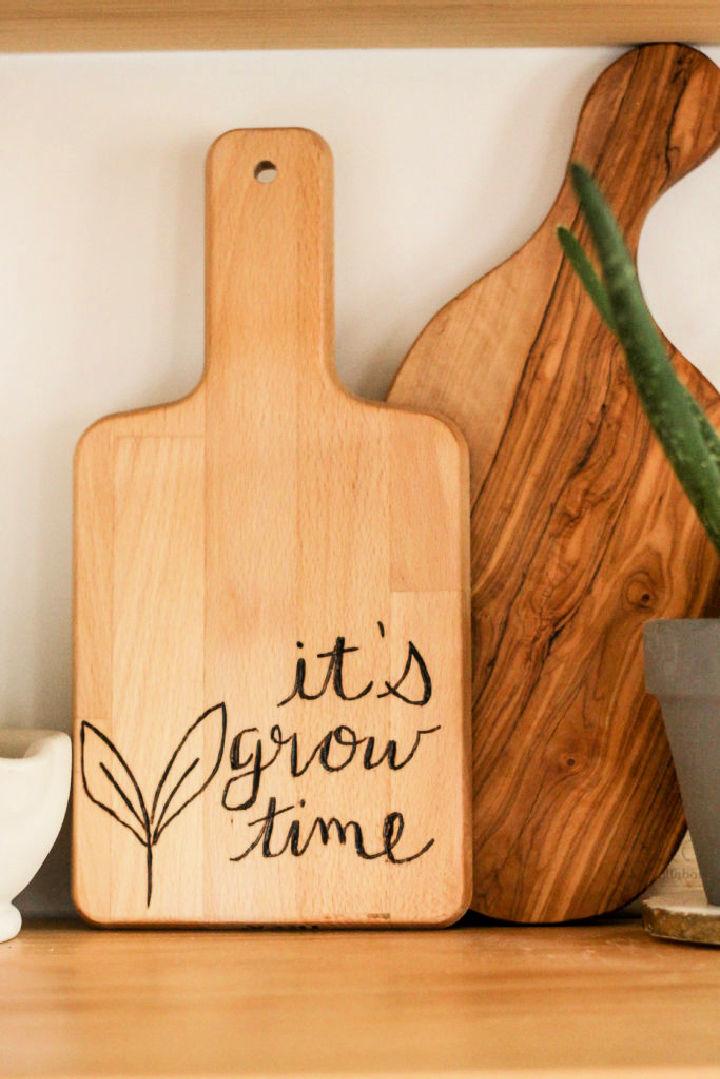 Wooden Burned Hand Lettered Cutting Board