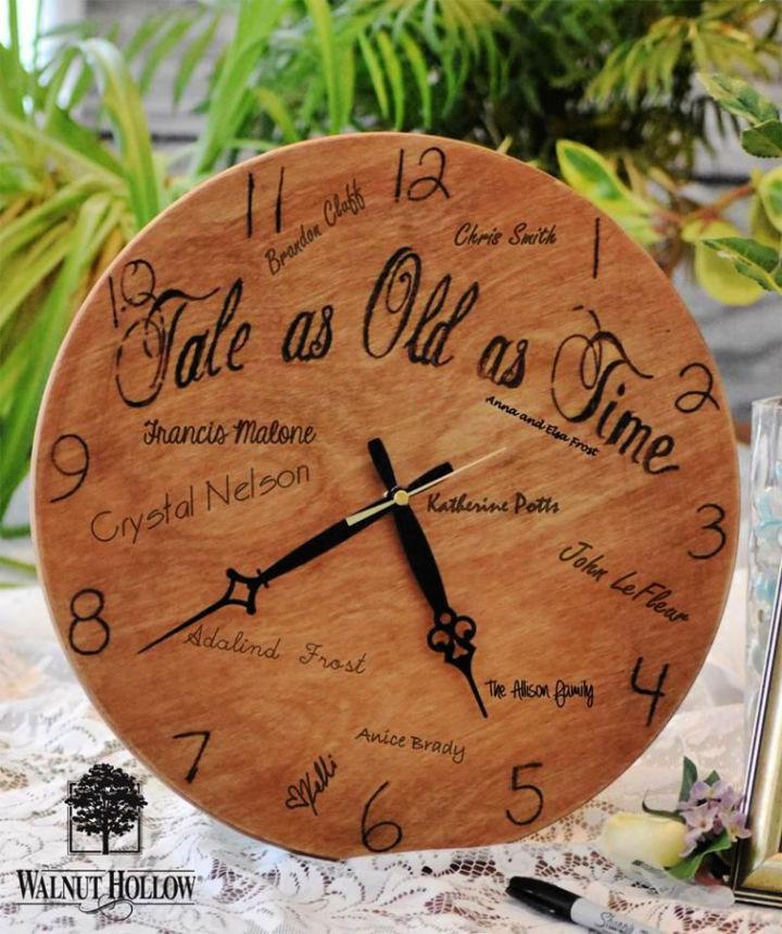 Affordable DIY Wedding Clock Guest Book