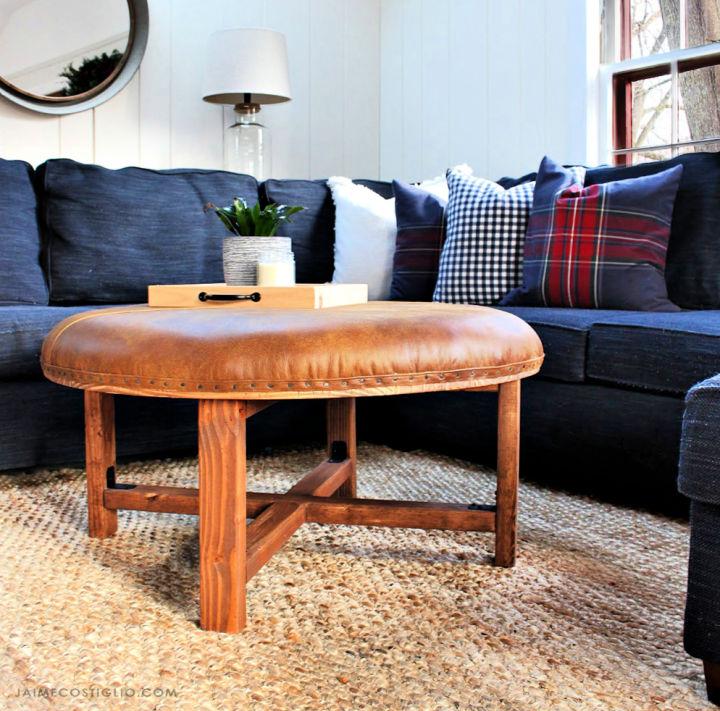 Build a Round Leather Ottoman