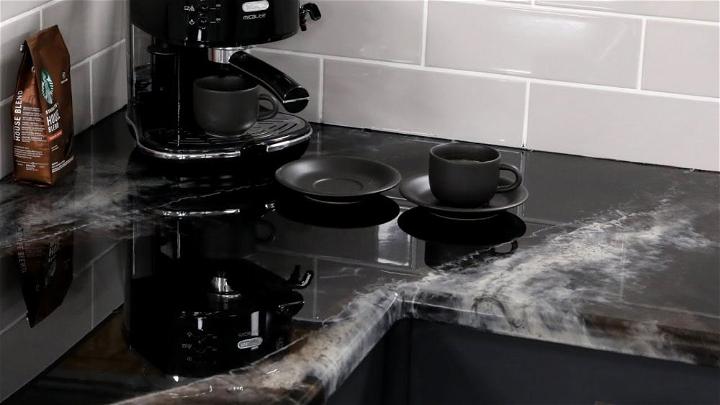 Cosmic Black Granite Epoxy Resin Countertop