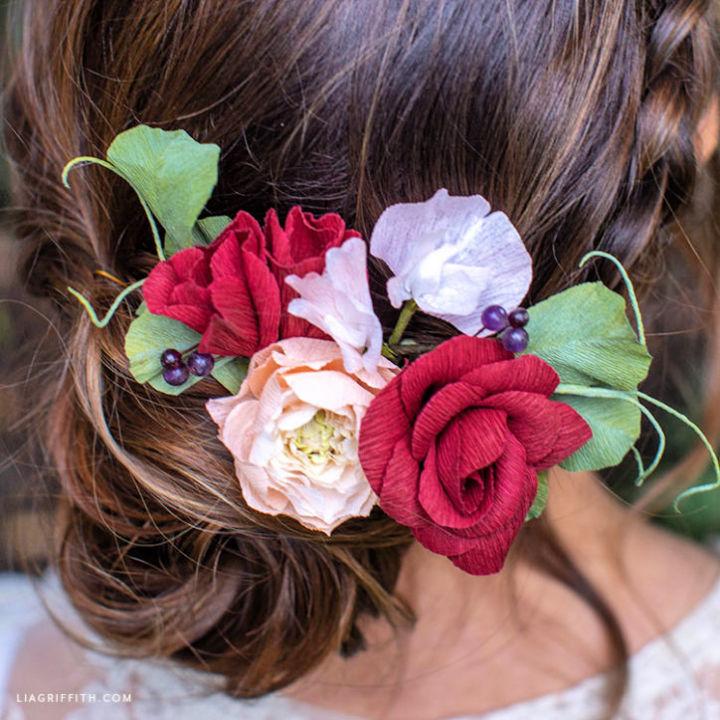 Crepe Paper Flower Hair Accessory