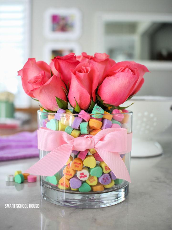 DIY Candy Heart Valentine Bouquet