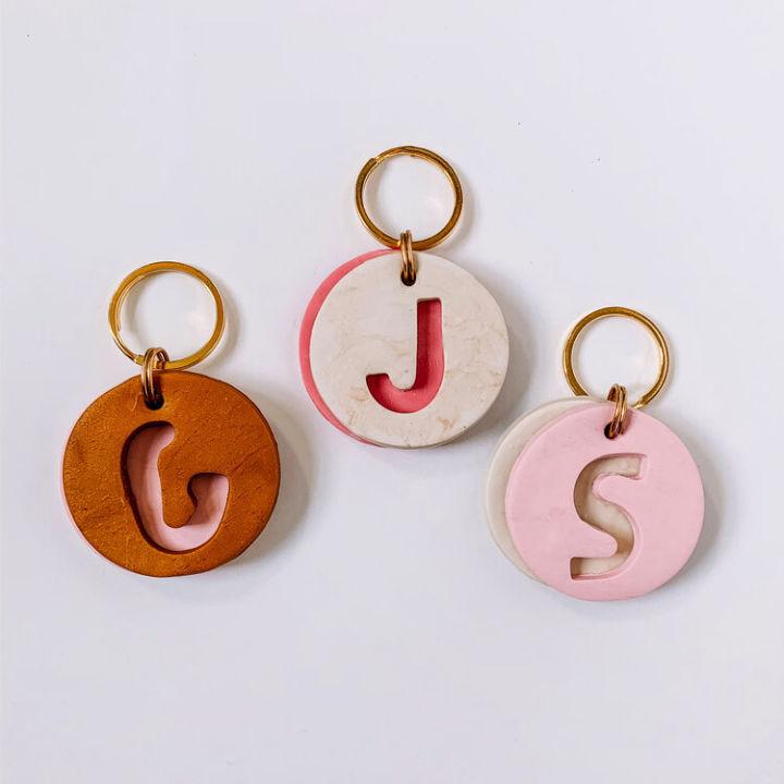 DIY Clay Monogrammed Keychains