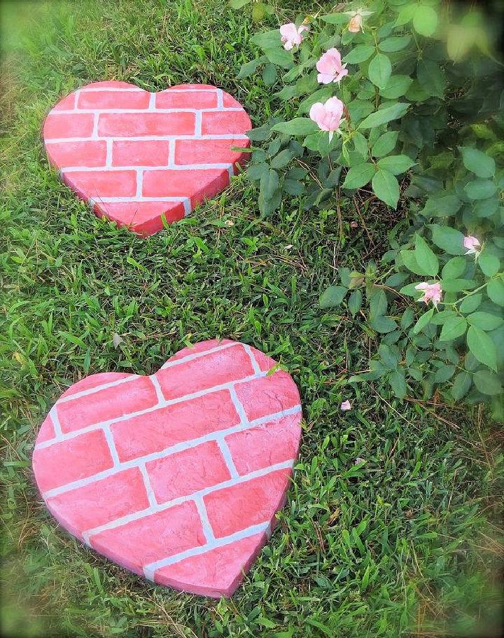 DIY Heart Stepping Stones