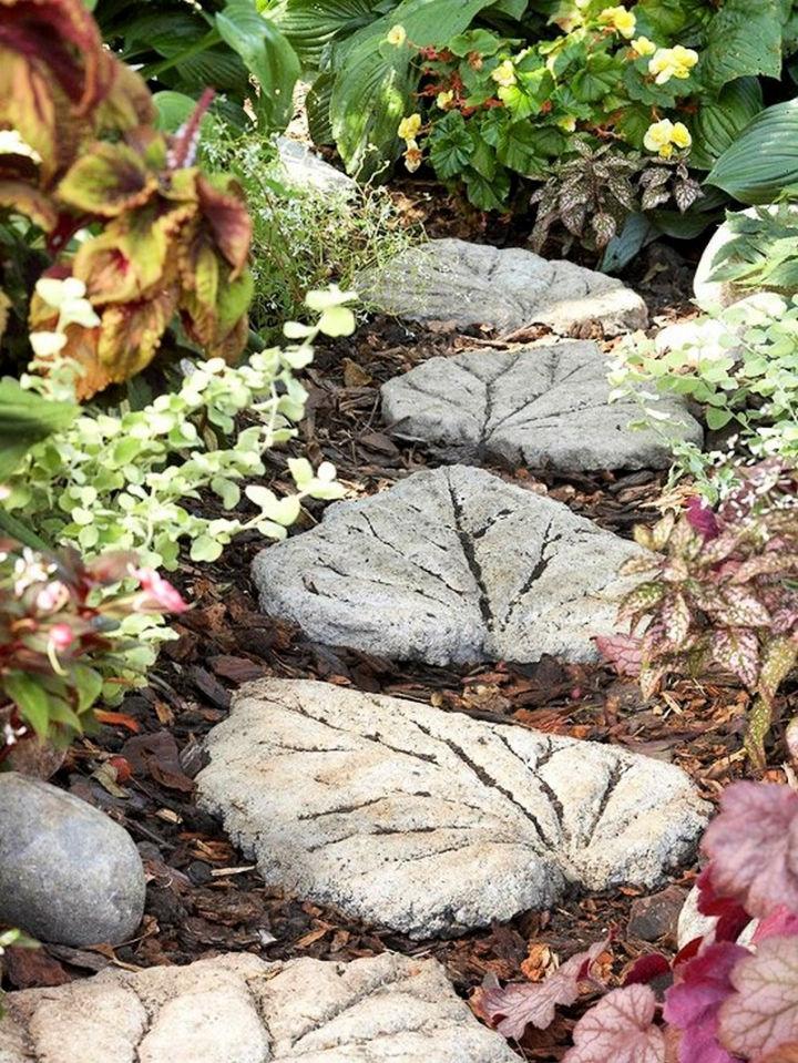 DIY Leaf Shaped Stepping Stones