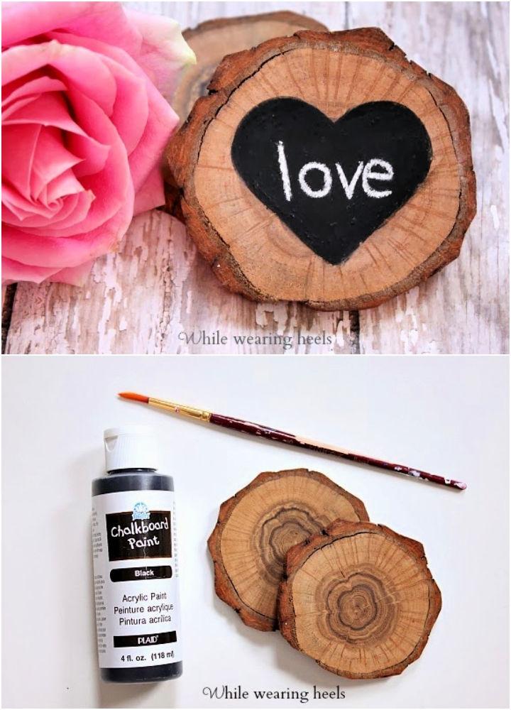 DIY Rustic Love Coasters