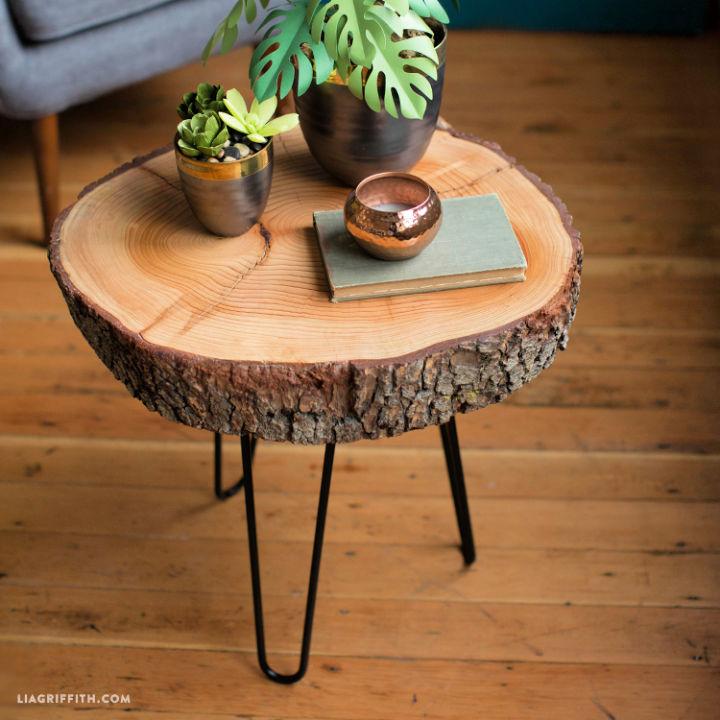 DIY Side Table from Wood Slice