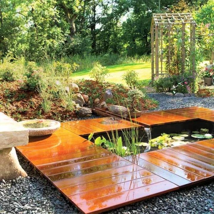 Easy to Build Garden Pond and Deck