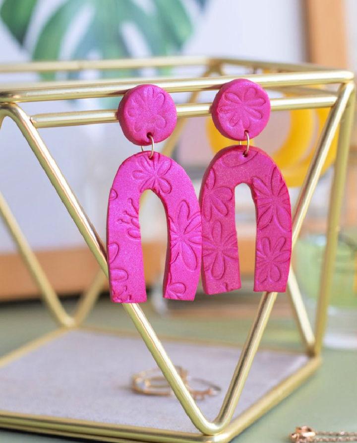 Embossed Earrings with Clay