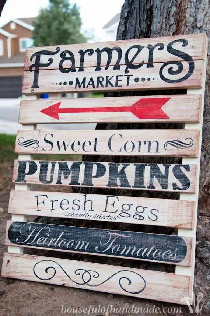 Farmers Market Mini Pallet Sign