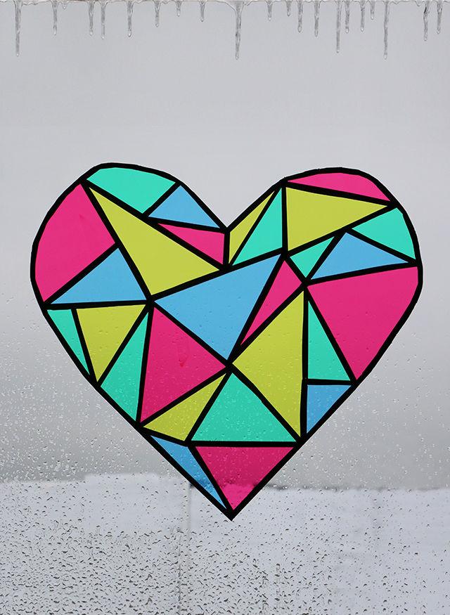 Faux Stained Glass Heart Craft