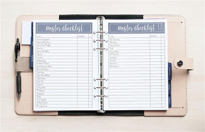 Free Printable Wedding Planner