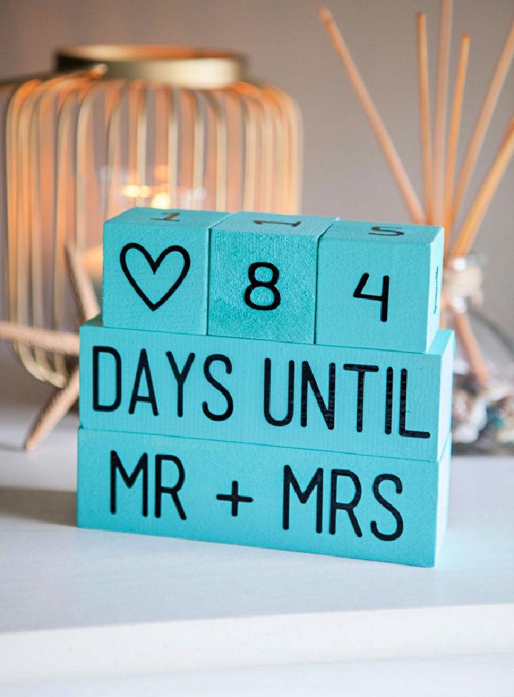 Fun DIY Wedding Countdown Blocks