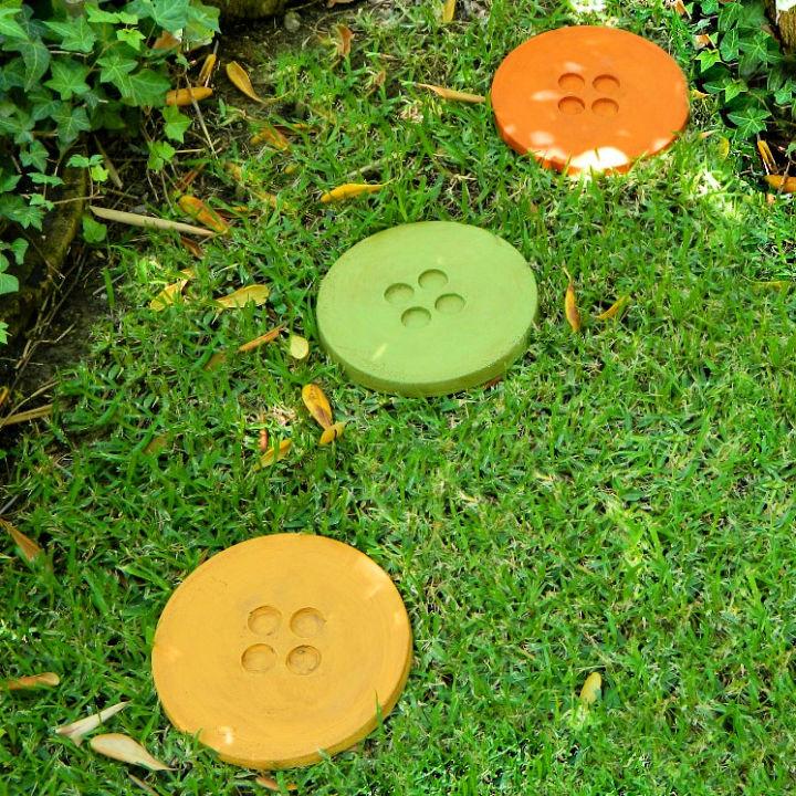 Homemade Button Stepping Stones