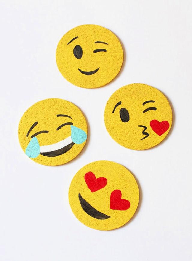 Homemade Emoji Coasters