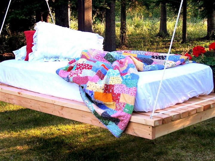 Inexpensive DIY Hanging Daybed