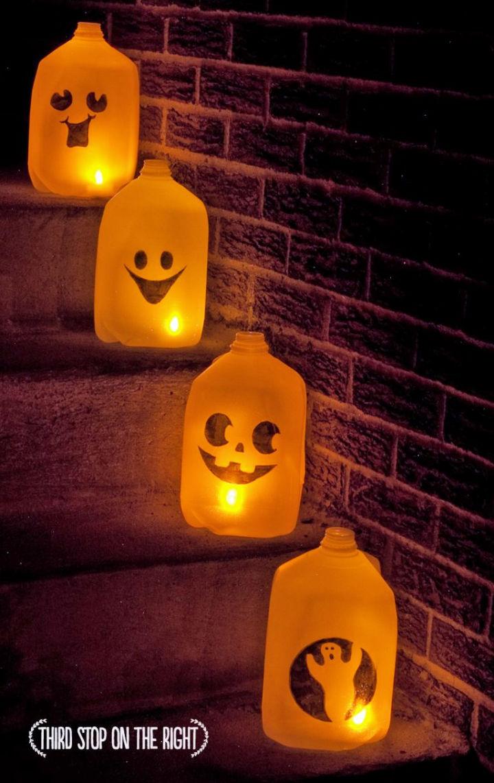Inexpensive Halloween Ghost Luminaries