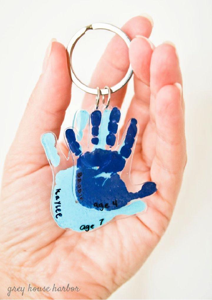 Little Kid Handprint Keychain