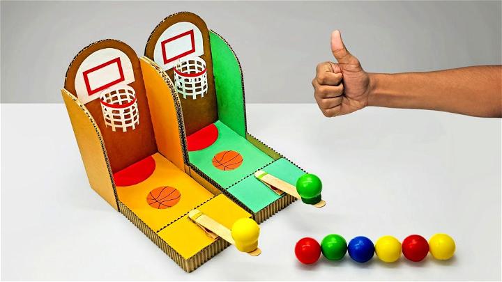 Multiplayer Basketball Arcade Game from Cardboard