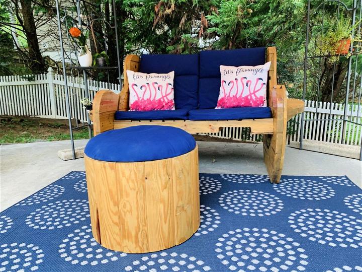 Outdoor Cable Spool Ottoman with Storage