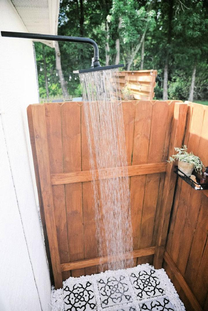 Outdoor Shower with a Garden Hose