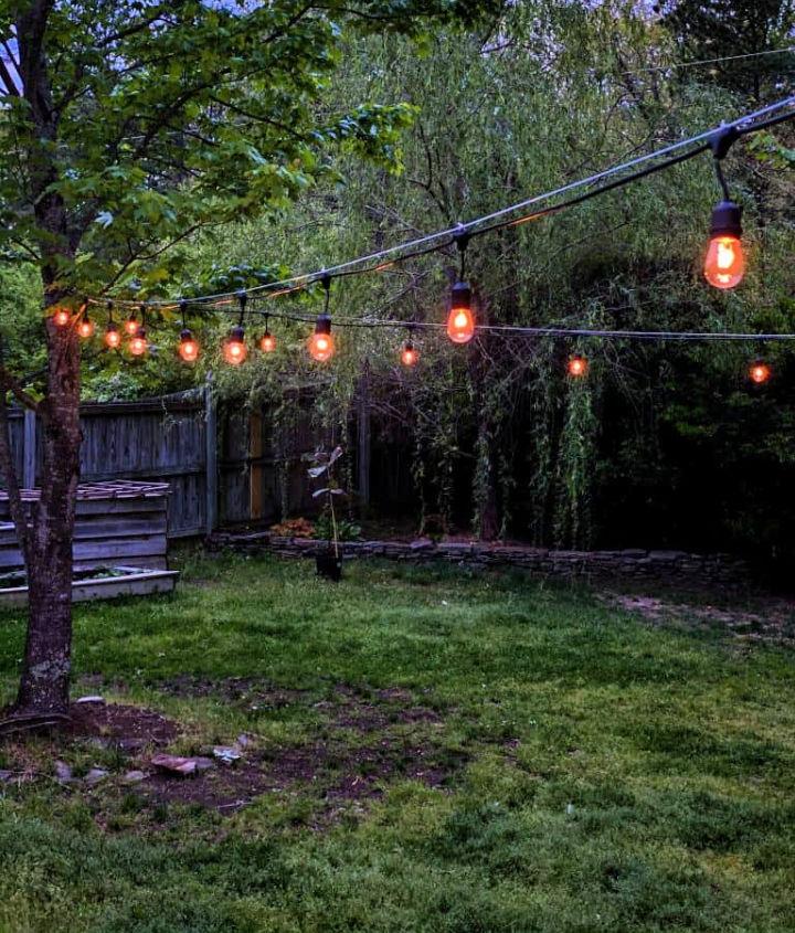 Outdoor String Lights in Backyard