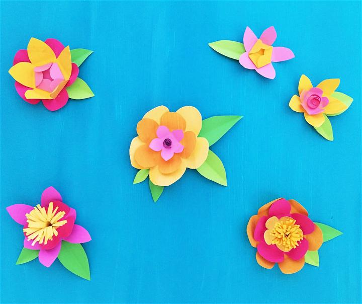 Paper Flowers Using Kids Art Work
