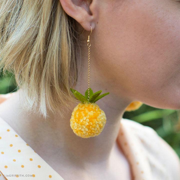 Pom Pom Pineapple Earrings